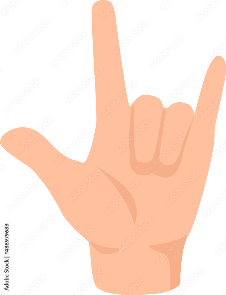 Human hand gesture rock and roll isolated. Vector sign gesture rock hand illustration Human hand gesture rock and roll isolated. Vector sign gesture rock hand illustration