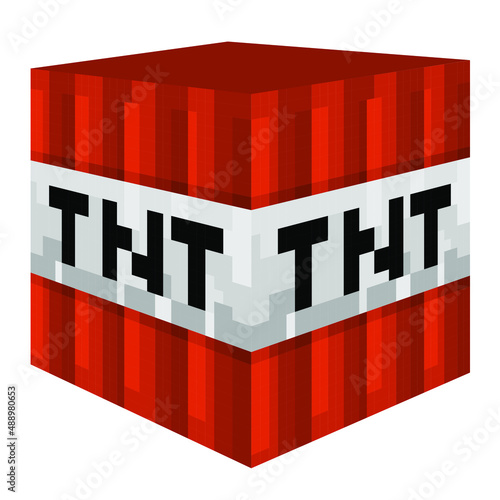 Bricks and TNT 3d. Pixel background. The concept of games background. Vector illustration