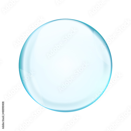Blue translucent light sphere with glares and transparency