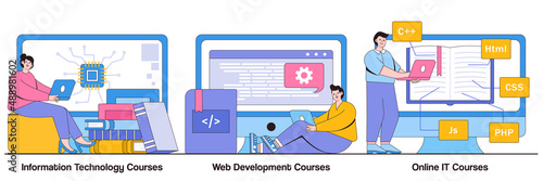 Information Technology, Web Development, and Online IT Courses Illustrated Pack