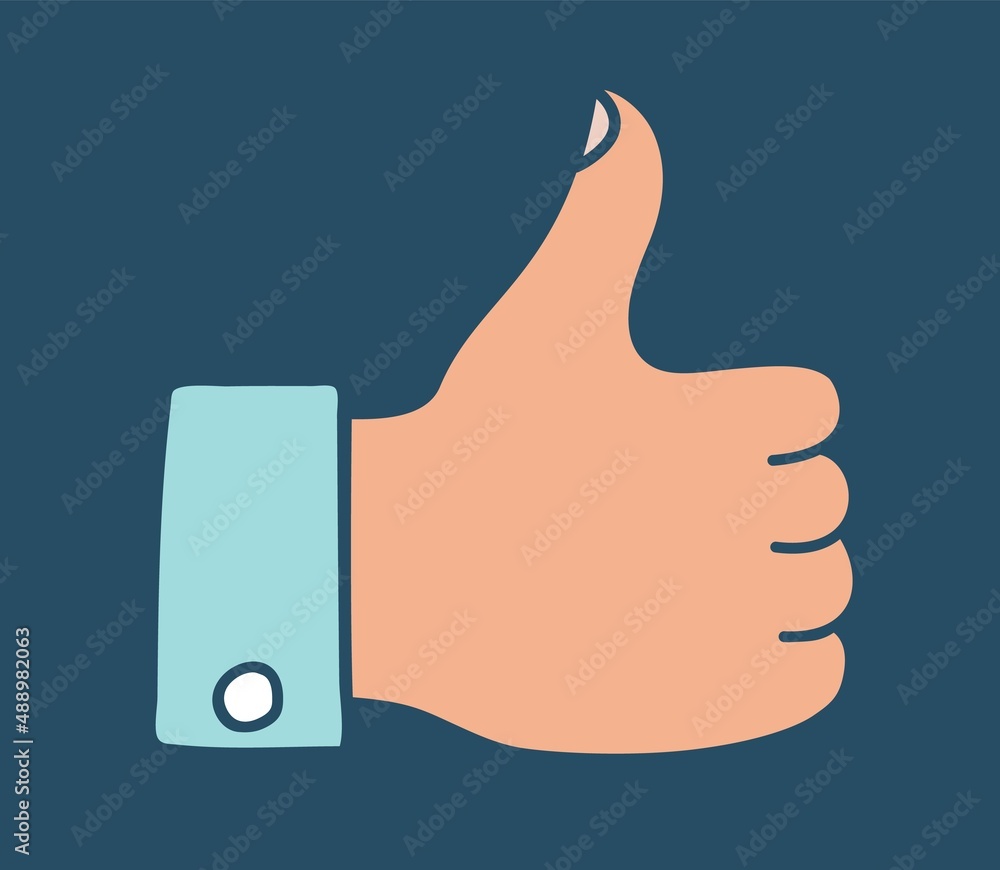 Doodle thumbs up icon or logo hand drawn on dark background Doodle thumbs up icon or logo hand drawn on dark background