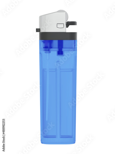 Plastic transparent classic lighter isolated on white background