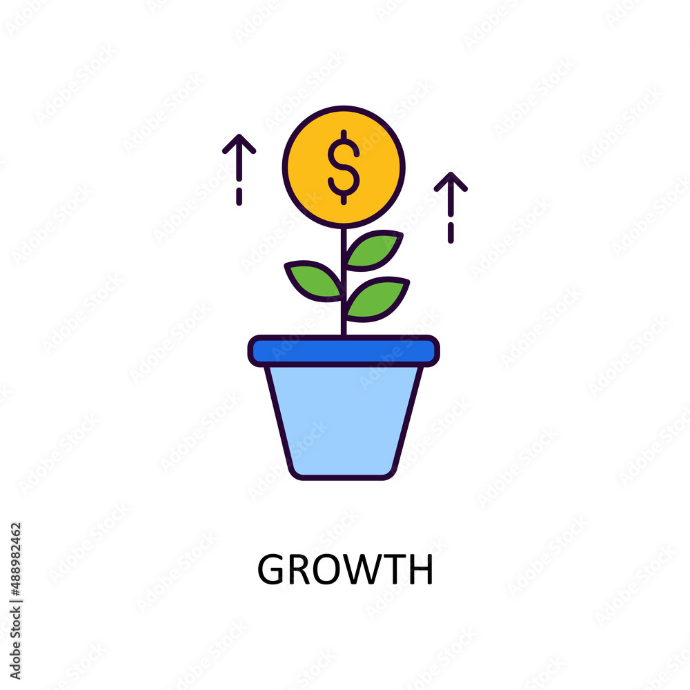 Growth Vector Filled Outline Icon Design illustration. Fintech Symbol on White background EPS 10 File Growth Vector Filled Outline Icon Design illustration. Fintech Symbol on White background EPS 10 File