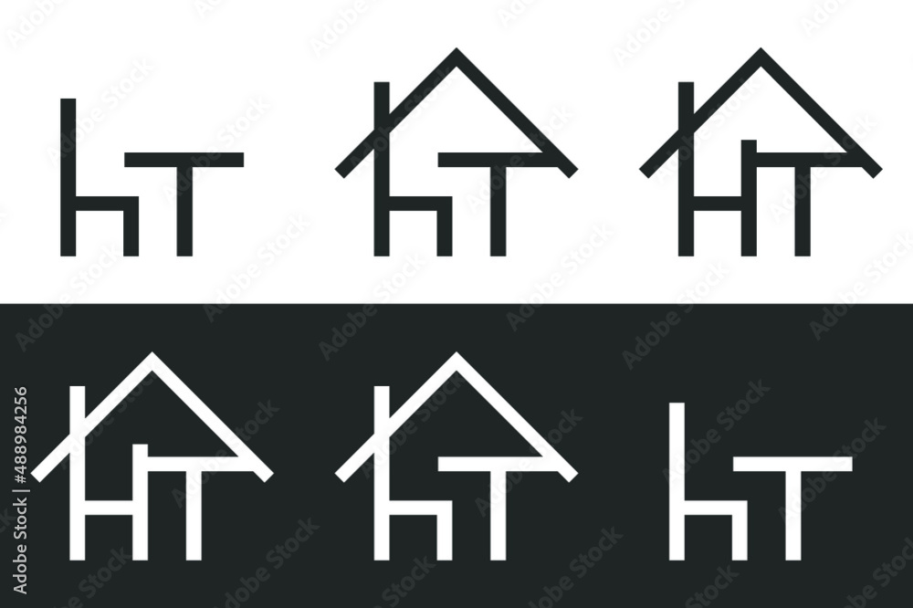 HT house and furniture icon logo HT house and furniture icon logo