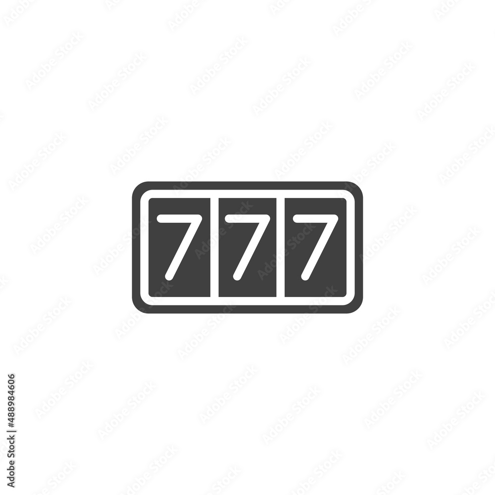 Lucky seven slot machine vector icon Lucky seven slot machine vector icon