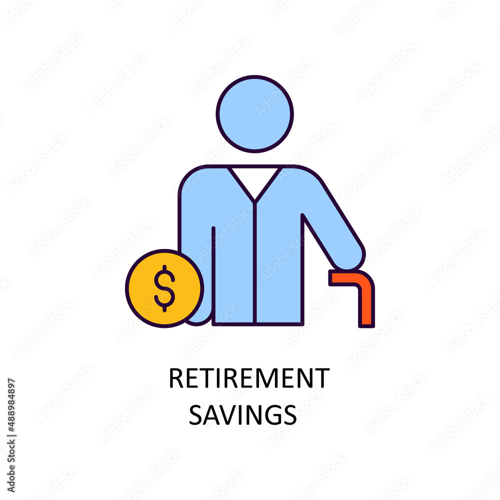 Retirement Savings Vector Filled Outline Icon Design illustration. Fintech Symbol on White background EPS 10 File Retirement Savings Vector Filled Outline Icon Design illustration. Fintech Symbol on White background EPS 10 File