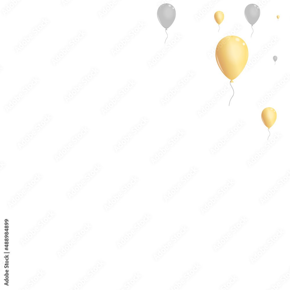 Gray Confetti Background White Vector. Surprise Glitter Frame. Silver Reflection Baloon. Toy Isolated Banner.