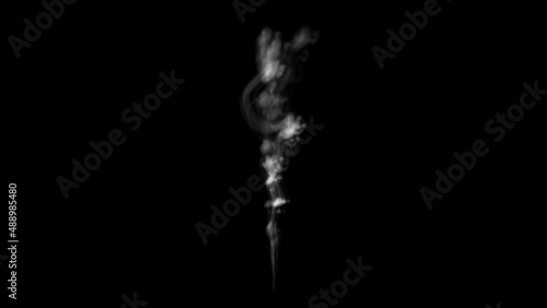 white smoke on black background, 3d rendering 