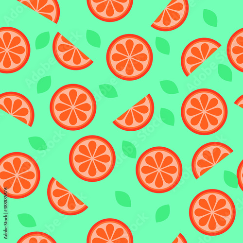 Fototapeta Naklejka Na Ścianę i Meble -  pattern with orange. seamless pattern with orange slices. vector illustration, eps 10.