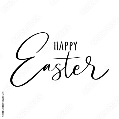Easter lettering. Hand drawn phrase for Greeting card isolated on white background. Happy easter lettering