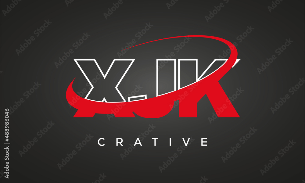 XJK letters creative technology logo design