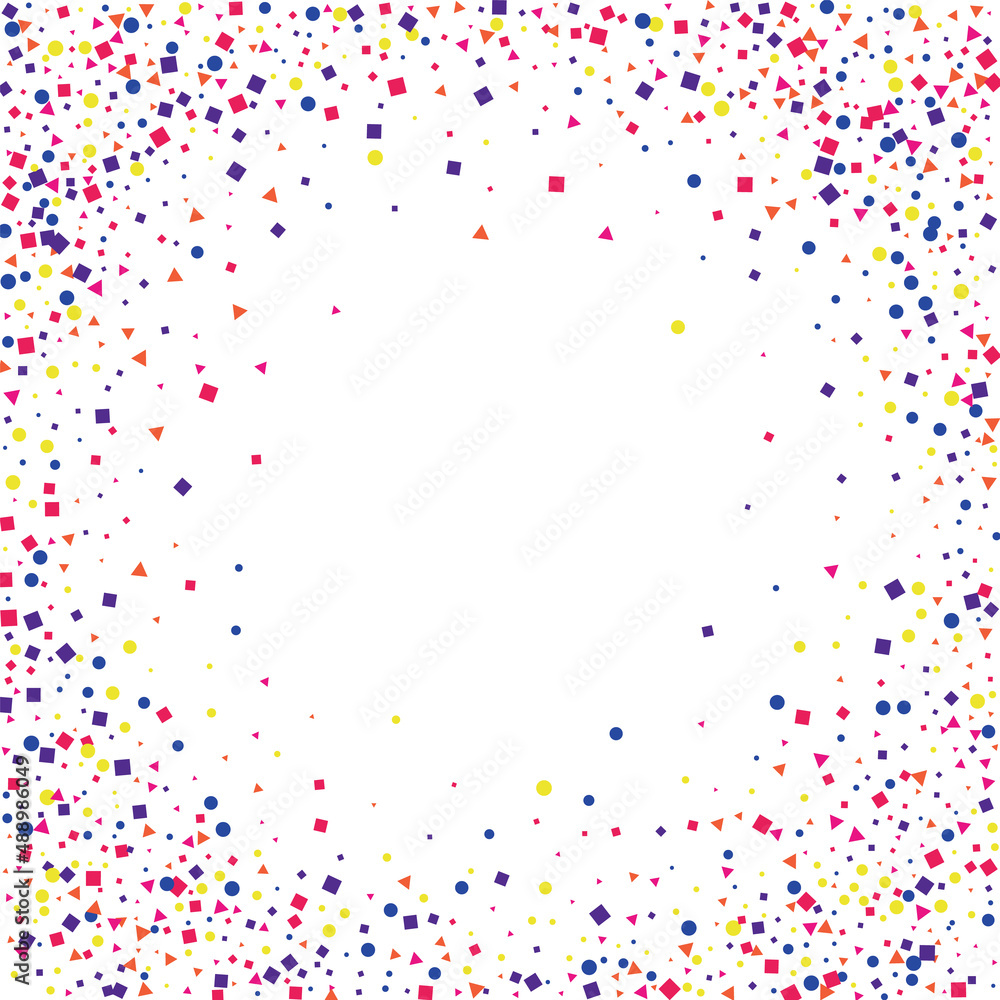 Red Dot Colorful Illustration. Festive Confetti Isolated. Green Sprinkles Geometric Texture. Blue Object Round.