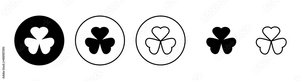 Clover icons set. clover sign and symbol. four leaf clover icon. Clover icons set. clover sign and symbol. four leaf clover icon.