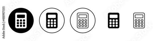Calculator icons set. Accounting calculator sign and symbol.