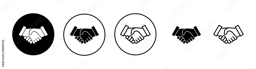 Handshake icons set. business handshake sign and symbol. contact agreement Handshake icons set. business handshake sign and symbol. contact agreement