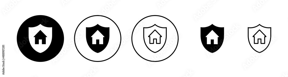 house insurance icons set. house protection sign and symbol house insurance icons set. house protection sign and symbol
