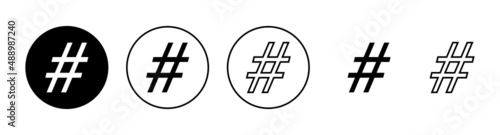 Hashtag icons set. hashtag sign and symbol