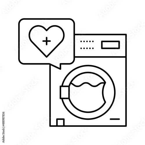 wash laundry homecare service line icon vector illustration
