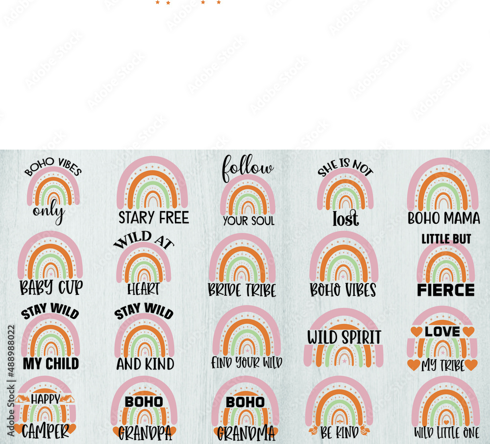 Naklejka premium boho svg bundle