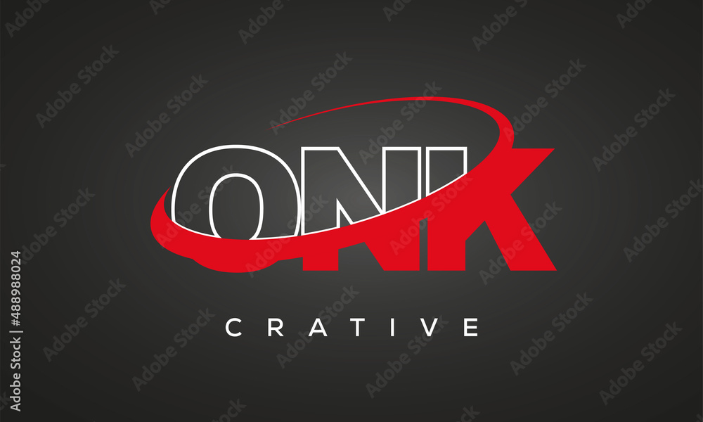 ONK letters creative technology logo design ONK letters creative technology logo design