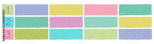 Set of color handwritten design elements for presentation, schedule, notebook. Abstract vector illustration