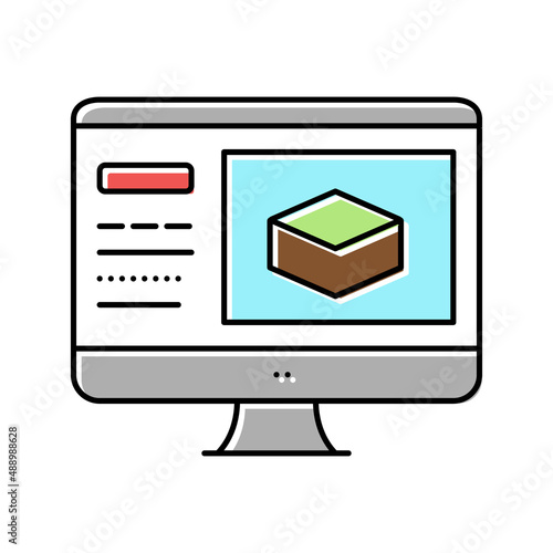 information of soil on computer screen color icon vector illustration