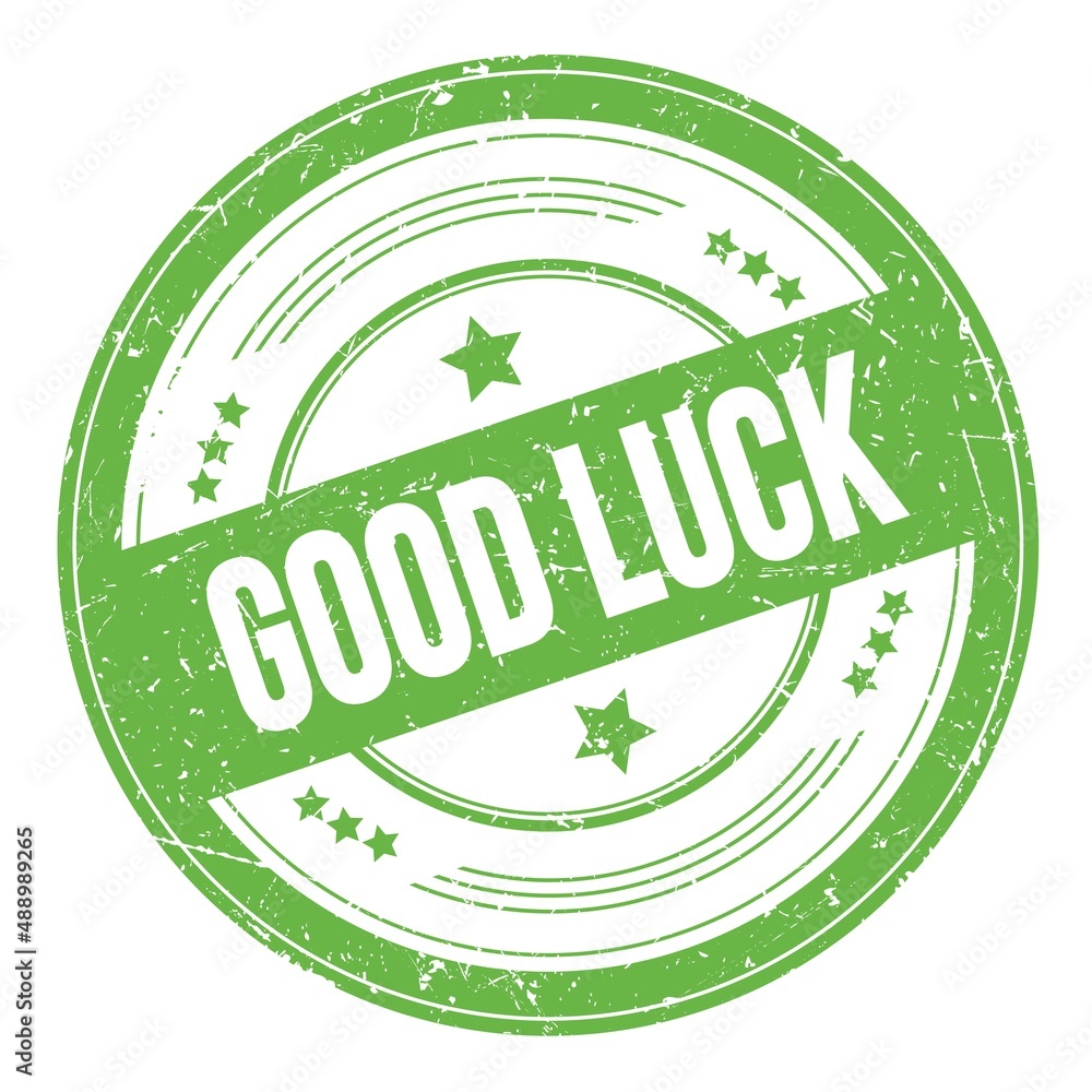 GOOD LUCK text on green round grungy stamp. GOOD LUCK text on green round grungy stamp.