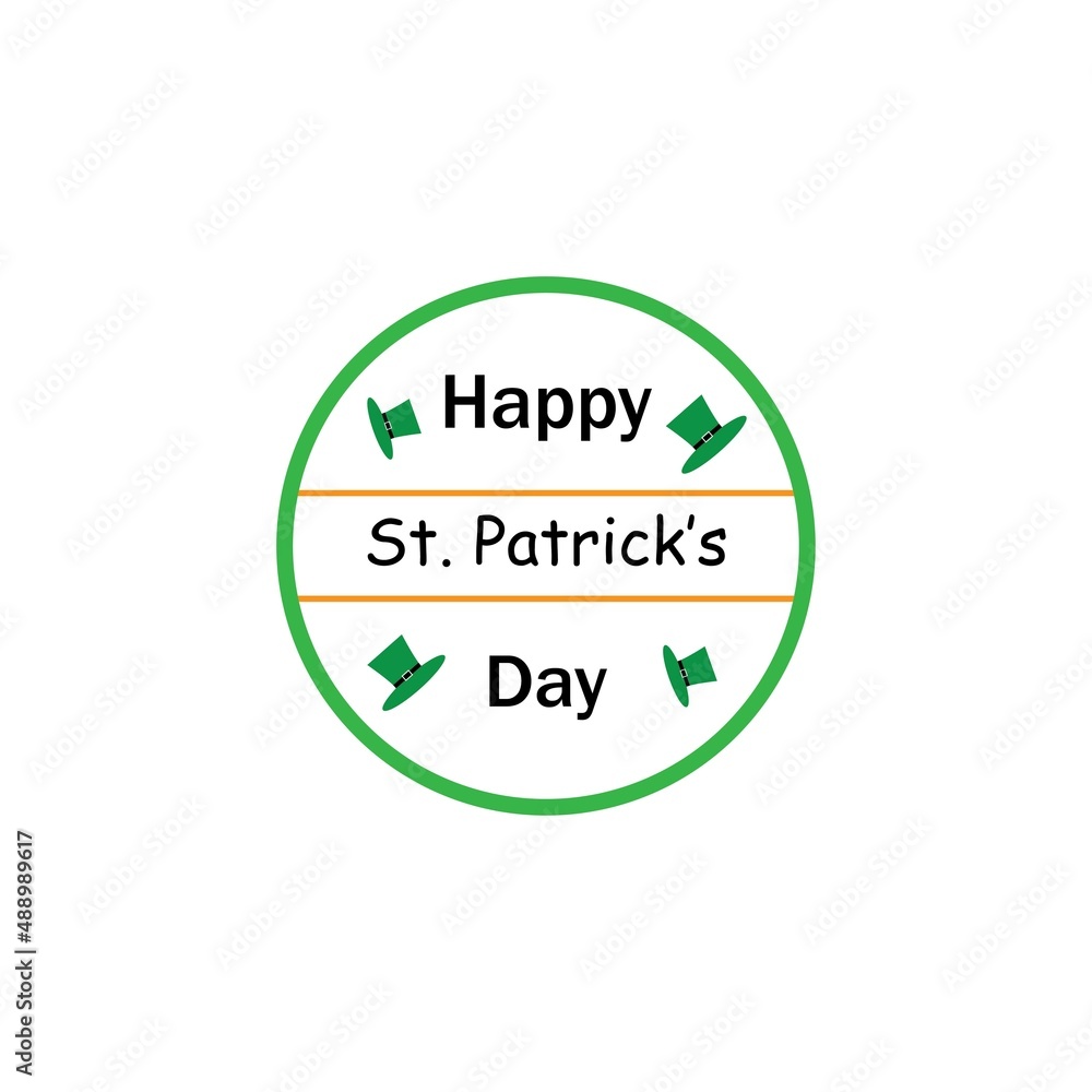 Happy St Patrick's Day Vector Round Label Stock Vector Illustration Happy St Patrick's Day Vector Round Label Stock Vector Illustration