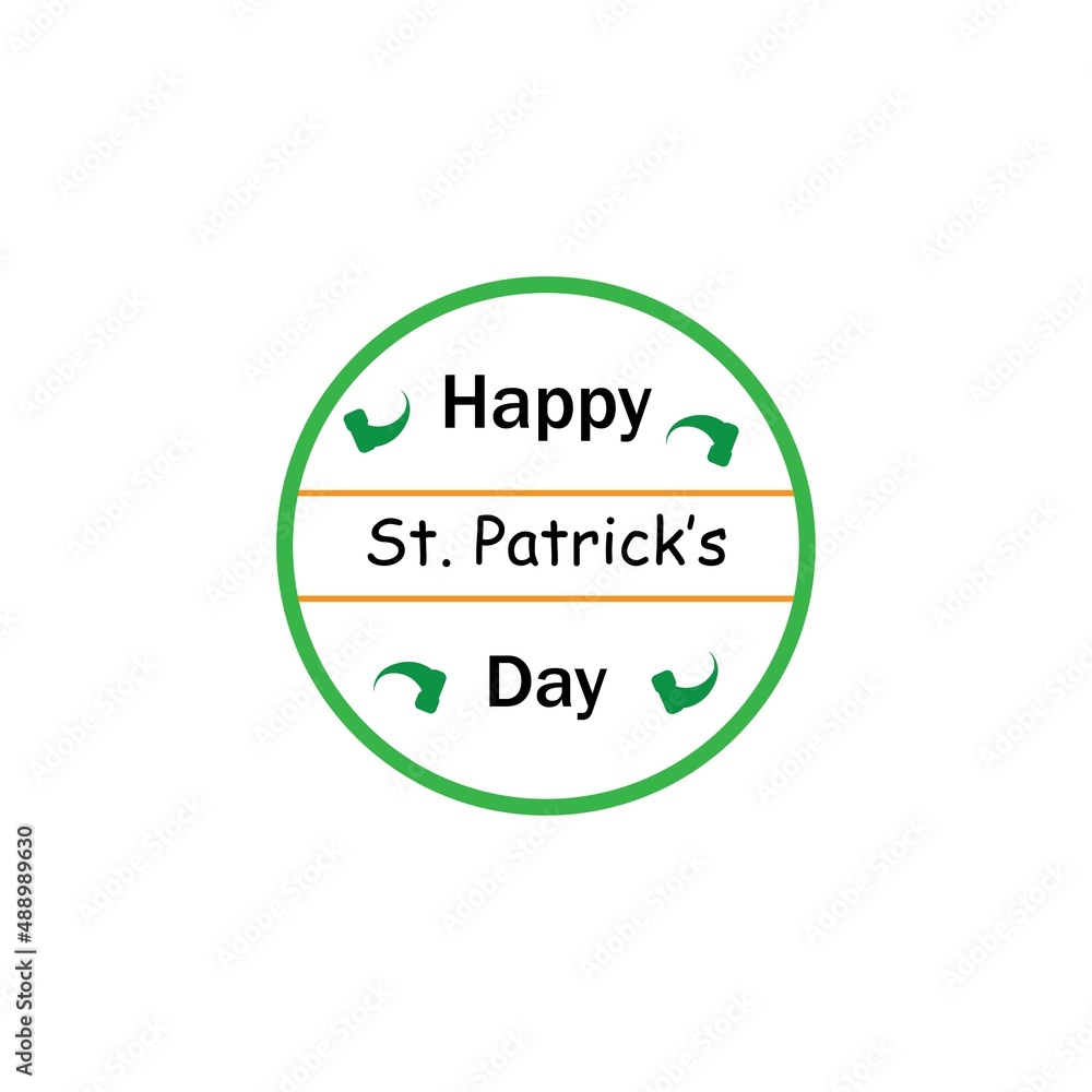 Happy St Patrick's Day Vector Round Label Stock Vector Illustration Happy St Patrick's Day Vector Round Label Stock Vector Illustration