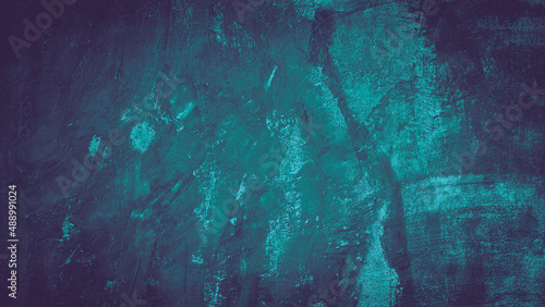 dark green blue teal abstract texture cement concrete wall background © Menganga
