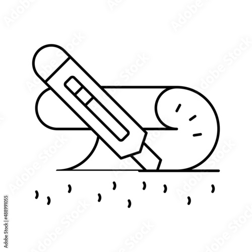 stationery knife line icon vector illustration