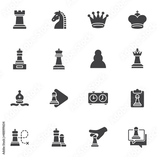 Chess pieces vector icons set