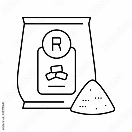 rice flour package line icon vector illustration