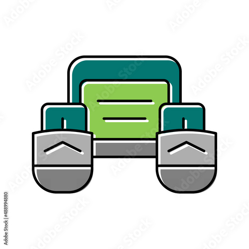 fly fishing pontoon color icon vector illustration