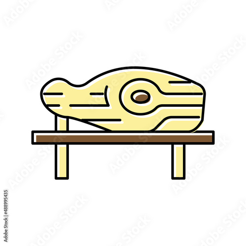 wooden handmade sculpture color icon vector illustration