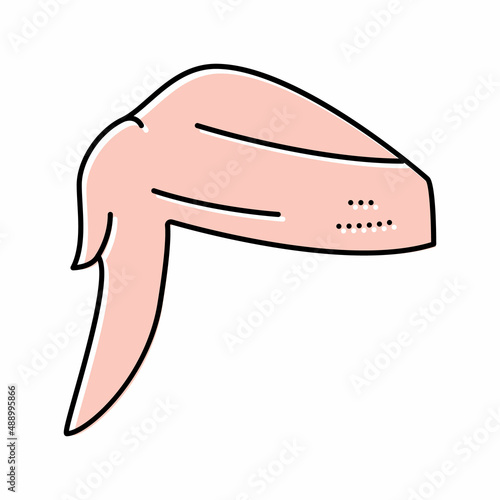 wing 2 joint chicken color icon vector illustration