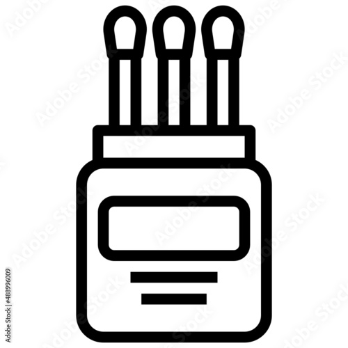 COTTON SWABS line icon,linear,outline,graphic,illustration