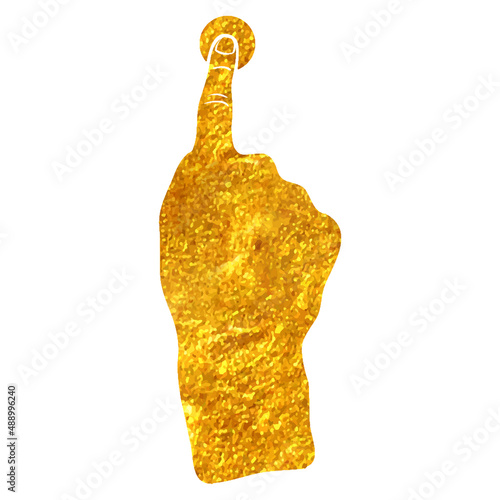 Hand drawn gold foil texture icon touchpad gesture