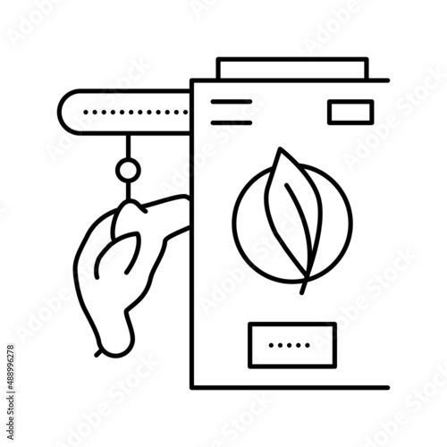 chicken feather pluck machine line icon vector illustration