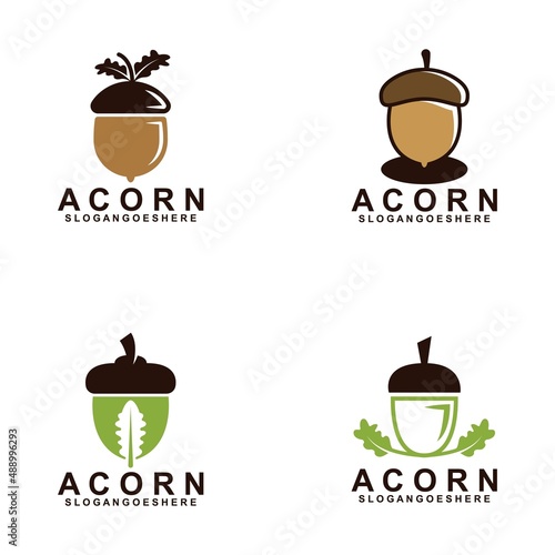 Acorn Logo Template Design Vector, Emblem, Design Concept, Creative Symbol, Icon