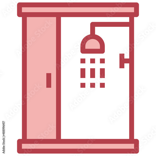 BATHROOM red line icon,linear,outline,graphic,illustration