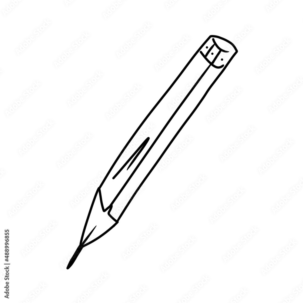 Pencil icon. Business line art set. Black on White background. Pencil icon. Business line art set. Black on White background.