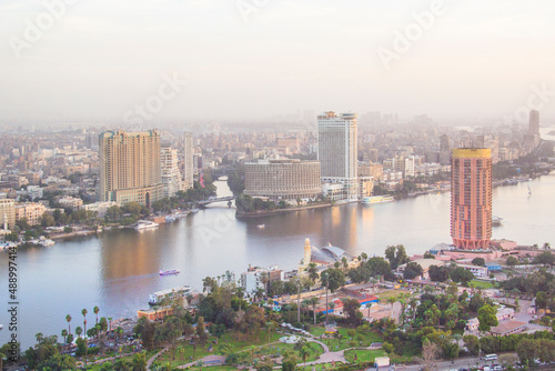 Beautiful view of the center of Cairo from the Cairo Tower in Cairo, Egypt