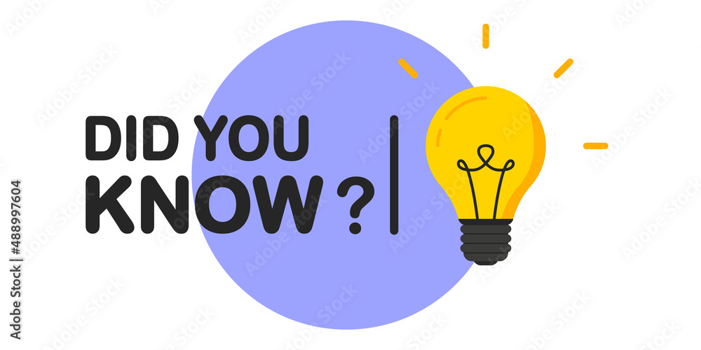 Did You Know? Logo design with light bulb, idea box, quote for interesting fact. . Banner design for business, marketing and advertising. Loudspeaker Vector illustration