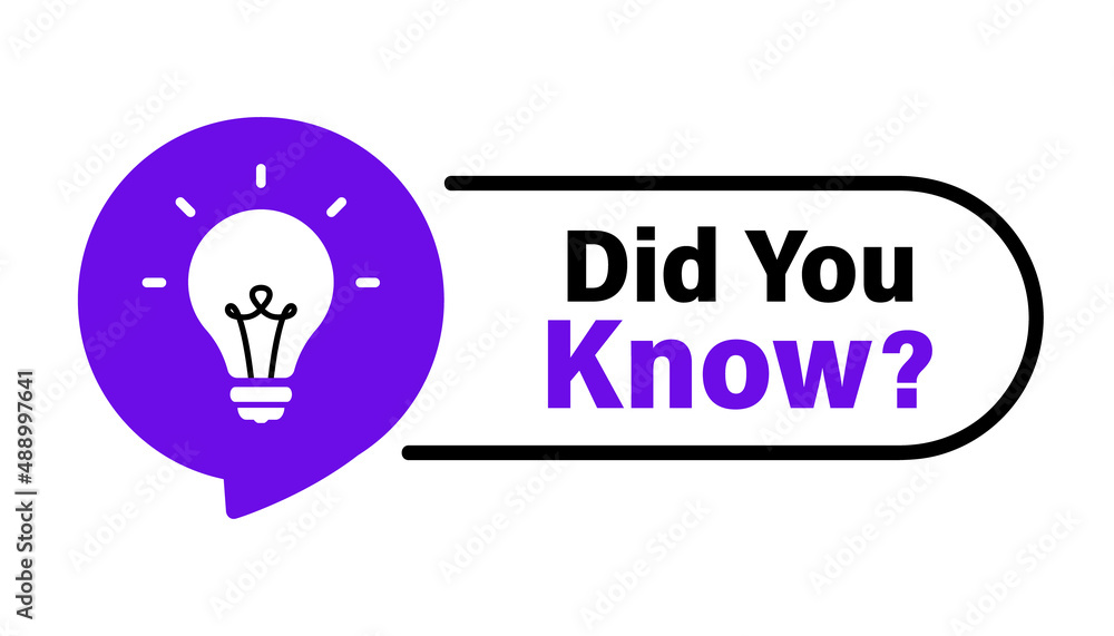Did You Know? Logo design with light bulb, idea box, quote for interesting fact. . Banner design for business, marketing and advertising. Loudspeaker Vector illustration Did You Know? Logo design with light bulb, idea box, quote for interesting fact. . Banner design for business, marketing and advertising. Loudspeaker Vector illustration