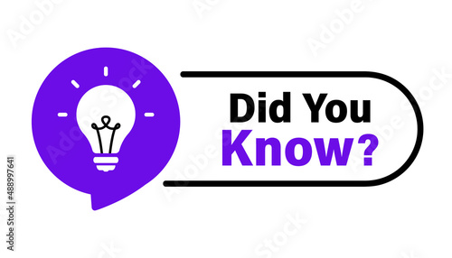 Did You Know? Logo design with light bulb, idea box, quote for interesting fact. . Banner design for business, marketing and advertising. Loudspeaker Vector illustration