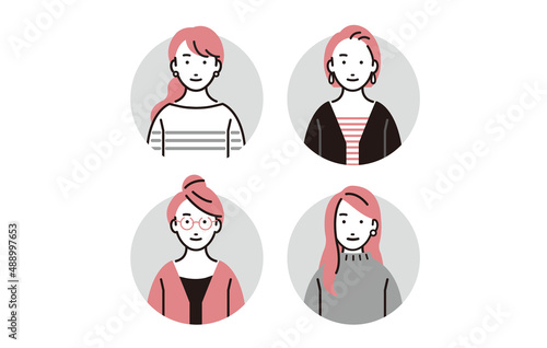 女性アイコンセット