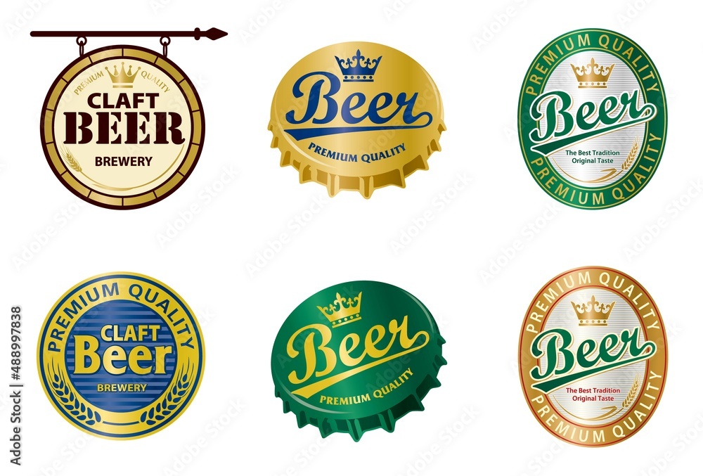 エンブレム ビール ロゴマーク イラストセット Stock Vector Adobe Stock エンブレム ビール ロゴマーク イラストセット Stock Vector Adobe Stock