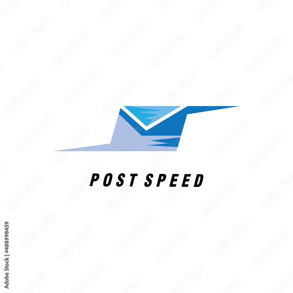 Naklejka premium instant message logo illustration envelope vector template design