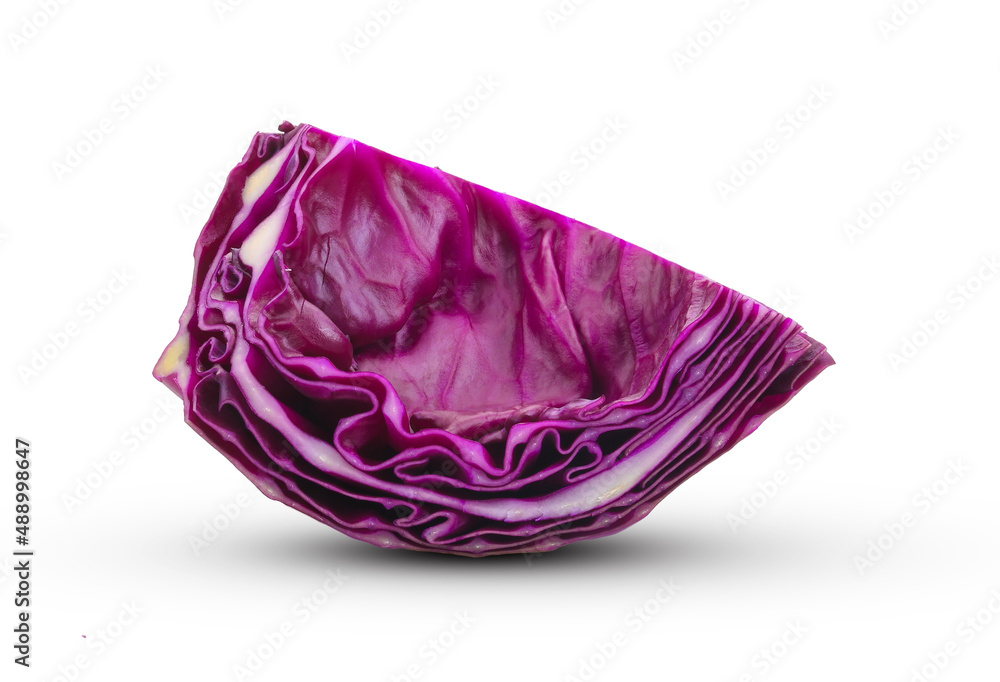 Cut red cabbage on white background Cut red cabbage on white background